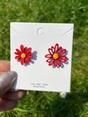 Green Floral Daisy Sunflower Summer Boho Studs, Image 7 of 8