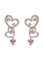 Light Pink Diva Heart Drop Earrings, Image 1 of 5