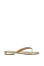 Gold 'Blake' Flat Slip On Diamante Sandals With Thong Strap, Image 1 of 6