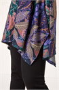 Purple Floral Leaf Print Stretch Tunic, Image 5 of 5