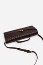Dark Brown Petal Envelope Style Woven Clutch Bag, Image 5 of 8