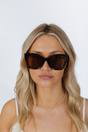 Brown Oversized Round Cat-Eye Sunglasses, Image 5 of 6