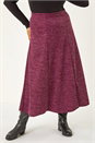 Wine Curve Check Stretch Midi Skirt, Image 1 of 5