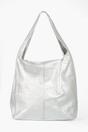 Silver Metallic Italian Leather Shoulder Bag, Image 1 of 3