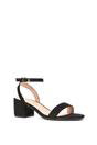 Black 'Gemma' Low Block Heel Open Toe Strappy Sandal Shoes, Image 2 of 5