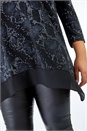 Silver Curve Animal Contrast Hem Top , Image 5 of 5