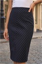 Navy  Chevron Pencil Skirt, Image 4 of 4