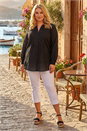 Black Curve Sequin Jacquard Blouse, Image 1 of 4