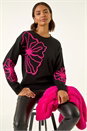 Black Cornelli Floral Knit Jumper, Image 1 of 5