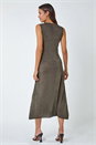 Gold Sleeveless Sparkle Knitted Midi Dress, Image 3 of 5