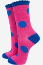 Pink Sock Talk Pink Large Polka Dot Glitter Socks, Image 1 of 2