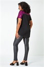 Fuchsia Curve Sequin Embellished Stretch Top, Image 4 of 7
