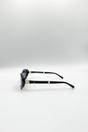 Black SVNX Black Oval Foldable Sunglasses, Image 4 of 7