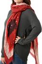 Red Star Print Lighweight Foil Scarf, Image 1 of 3
