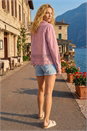 Light Pink Faux Suede Cut Out Shacket , Image 3 of 4