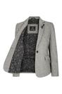Light Grey Infinity Leather Light Grey Tweed 1920s Herringbone Light Grey Blazer, Image 4 of 6