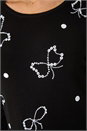 Black Embroidered Bow Detail Knit Jumper, Image 5 of 5