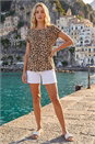 Natural  Animal Print Shell Top, Image 2 of 4