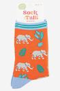 Orange Wild Elephants Jungle Bamboo Ankle Socks, Image 3 of 3
