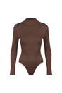 Brown Turtle Neck Sculpting Bodysuit, Image 1 of 5
