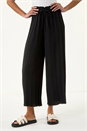 Black Pleated Wide Leg Culottes, Image 4 of 5