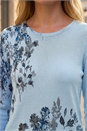 Light Blue  Floral Hotfix Print Jumper, Image 4 of 4
