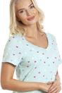 Aqua Multicoloured Heart Print Cotton Nightshirt, Image 5 of 5