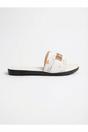 White 3694 White Amber Patterned Slider Sandals, Image 4 of 8