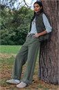 Khaki Diamond Padded Button Gilet , Image 7 of 7