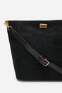 Black Where's That From Black 'Fern' Suede Shoulder Bag with Turn Lock, Image 4 of 7