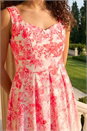Coral Petite Floral Waist Stretch Midi Dress, Image 4 of 4