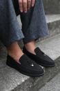 Black 'Pegasus' Slip On Trim Loafers With Accessory Detailing, Image 1 of 1