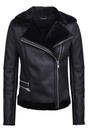 Black Shearling Sheepskin Aviator Jacket-Kiev, Image 2 of 5