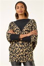 Black Animal Print Knit Jumper, Image 4 of 5