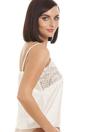 Ivory Camille Lingerie Ivory Satin Feel Lace Trim Camisole, Image 4 of 6
