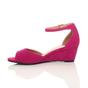 Fuchsia AJVANI Fuchsia Mid Wedge Heel Ankle Strap Sandals, Image 3 of 6