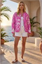Pink Floral Print Cotton Jacket, Image 1 of 4