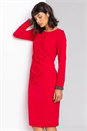 Red Sparkle Embellished Ruched Dress, Image 1 of 4