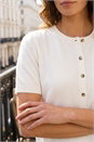 White Petite Buttoned Up Cardigan, Image 4 of 4