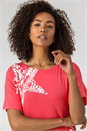 Coral Star Print Lounge T-Shirt, Image 4 of 4