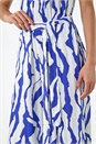 Royal Blue Animal Print Belted Jumpsuit, Image 5 of 5