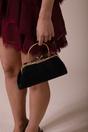 Black Glitter Metallic Fibre Clutch Bag, Image 1 of 1