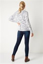 Denim Fluffy Yarn Jumper, Image 3 of 5