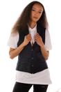 Navy Blue Tweed 1920s Herringbone Navy Waistcoat, Image 3 of 6