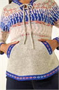 Light Grey Nordic Print Hooded Jumper, Image 5 of 5