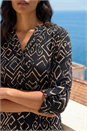 Black Abstract Print Stretch Jersey Shirt, Image 4 of 4