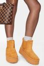 Camel iKrush Camel Edith Fluffy Platform Sole Chelsea Faux Fur Lined Ankle Boots, Image 5 of 8