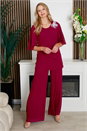 Wine Julianna Chiffon Trousers, Image 2 of 4