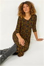 Amber Floral Print Button Detail Midi Dress, Image 1 of 5