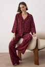 Burgundy WOVCOR Burgundy 2-Piece Printed Woven Pajama Set, Image 1 of 3
